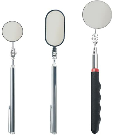 Pluvyze 3Pcs Specchietto Dentista Specchietto da Dentista Specchietto Dentista Ruotabile a 360° con Maniglia estesa per Il Controllo delle Condizioni del Veicolo