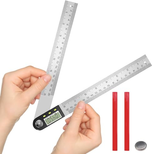 Flintronic 8/200mm Digital Angle Finder, Digital Inclinometer Protractor, Stainless Steel Protractor Angle Ruler with LCD Display, for Woodworking Construction Repairing