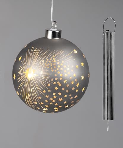 formano LED - Hänger Kugel Leuchtkugel Fensterhänger Weihnachtskugel Timer (12cm)