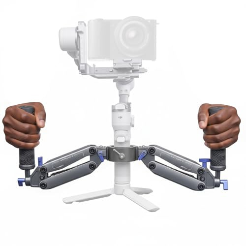 ARES-SE Impugnatura Doppia Gimbal Z Axis con Binari NATO, Ammortizzazione 30% Migliorata, Compatibile con DJI RS 4/RS 4 Pro/RS 3/RS 3 Pro/RS 2/RSC 2, Carico 2–6 kg per Riprese Stabili