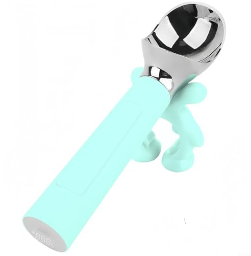 Lawnoval Cuillère à glace électrique chauffante avec écran LED, batterie rechargeable de 2000 mAh, alliage de zinc étanche, activation du capteur de préhension (bleu)