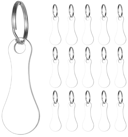 WQNNQW Lot de 16 jetons de caddie - Porte-clés en acier inoxydable - Avec anneau pour chariot - Argenté