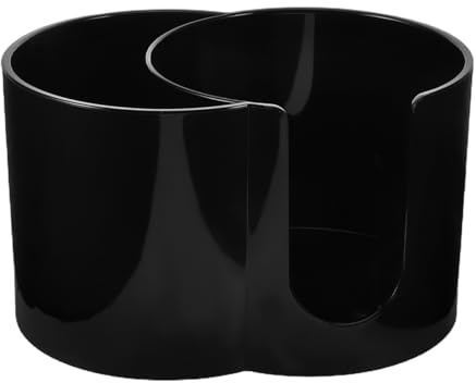 VICASKY Wattepadhalter Schwarz Aufbewahrungsbox Mit Zwei Fächern Für Wattepads Und Wattestäbchen Kompakter Organizer Für Badezimmer Schminktisch Und Reisen Platzsparend