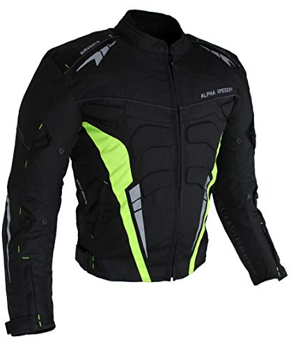 ALPHA SPEEDS Herren Motorrad Jacke Textiljacke Biker Touring Jacke Motosport Schutzjacke Wassedicht mit Protektoren Racing Quad Jacke Polyester