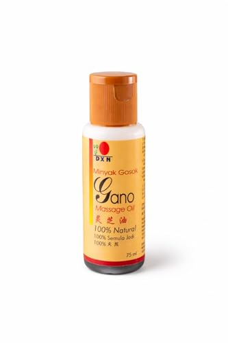 DXN Aceite Gano con Ganoderma – Aceite Natural para Masaje Corporal y Facial – Con Vitaminas A y E – Hidratación Profunda, Relajación Muscular y Cuidado de la Piel y el Cabello – Fórmula Natural 75 ml