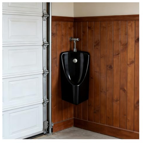 Orinatoio angolare da uomo, da parete, in ceramica, per il bagno, per la casa, a prova di perdite, design elegante, finitura bianca e nera, ideale per garage e spazi moderni.