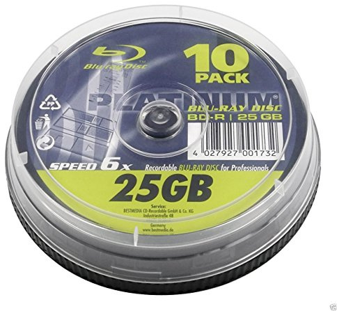 PLATINUM BD-R 25 GB 6X 10er Spindel