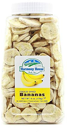 Harmony House Foods Freeze-Dried Banana, slices (6 oz, Quart Size Jar)