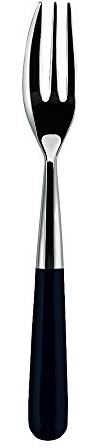 Alessi LCD02/16 40 Forchette da Dolce in Acciaio Inossidabile 18/10 Lucido, Manico in POM, Set da 6, Nero