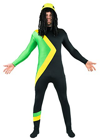 Bodysocks Adult Cool Running's Jamaican Bobsleigh Fancy Dress Costume (Extra Large)