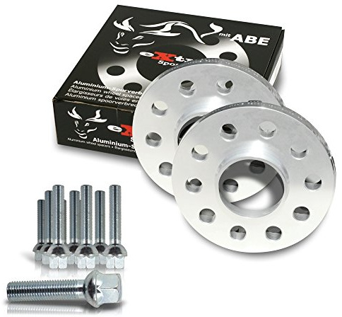 NJT eXtrem 790595 Cales Elargisseurs de Voies 30mm (Paire) - 15mm (épaisseur par Cale) INCL. boulonnerie Entraxe (LK) 5x100 / 5x112 Alésage 57,1mm