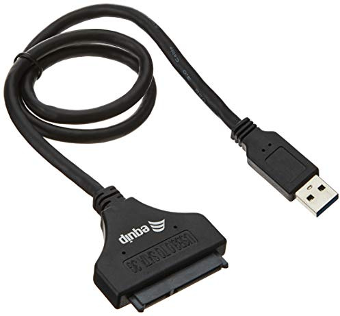 Equip 133471 Adaptador de Cable USB 3.0 A SATA Negro - Adaptador para Cable (USB 3.0 A, SATA, Male Connector/Male Connector, 0,5 m, Negro)