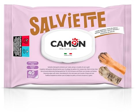 Camon Lingettes nettoyants ptufumazione bois blancs – Lot de 40 lingettes