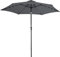 Kingsleeve® Florida 3m Aluminium Garden Parasol with UV80+ Protection, LED Solar Lighting & Protective Cover | 300cm Large Tiltable Patio Balcony Umbrella | Hexagonal Round | Anthracite