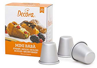 Stampi monoporzione MINI Babà BABA' mignon - 10 pezzi - Teglia stampo in acciaio anodizzato - ø3 x ø2 x 3,5h cm - tegame da forno professionale perfetti per realizzare baba' dolci e salati.