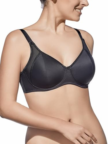 Selente My Secret K441 Reggiseno Donna a Coppa Morbida Curvy/Taglie Forti Coppe D-K con Salva bucato Incluso, Nero, IT 4F (EU 85F)