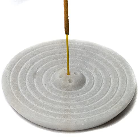 Berk Pure Marble Stone Incense Holder for 1 - 5 Incense Sticks - Traditional Incense Burner - Indian Craft