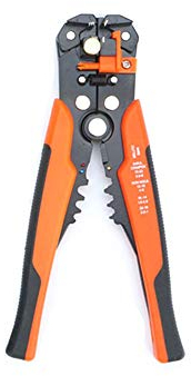 Stripper Cutter, kabelskalare 20 cm själv justerbar automatisk kabelkabelkrusare trådskärare skalning verktyg kabeltång, orange svart