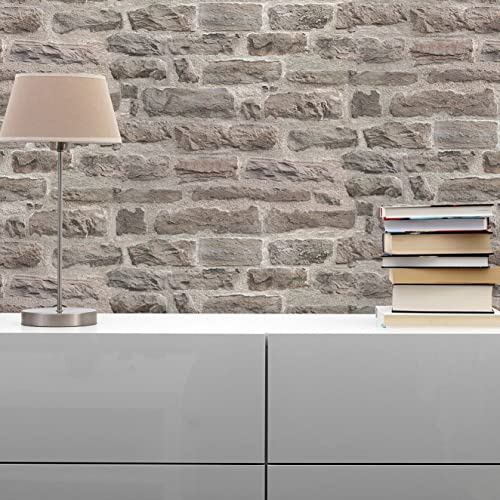 TADESSI Tapet stenutseende Dino M1-No.54 fibertapet grå brun stentapet stenvägg modern vardagsrum sovrum non-woven