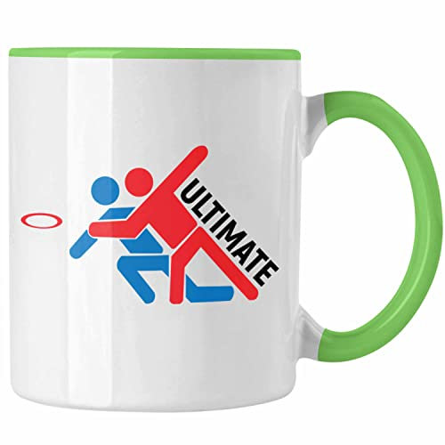 Trendation - Frisbee Tasse Geschenk Ultimate Disc Golf Geschenkidee Frisbee-Spieler (Grün)
