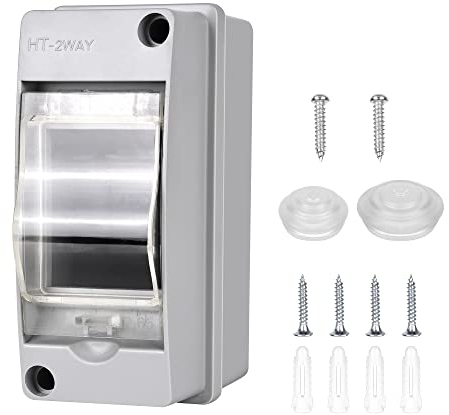 Quadro Elettrico Esterno, Scatola Elettrica da Esterno, Quadro Elettrico Interno di Distribuzione con 1 Fila, Quadro Elettrico 2 Moduli Impermeabile IP65, Scatola Elettrica da Parete per Giardino