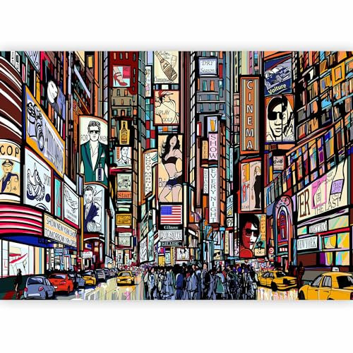 murando Fotomurales New York 150x105 cm XXL Papel pintado tejido no tejido coración Pared corativos Murales morna Diseno Fotográfico Pop Art Arquitectura colorido d-B-10024-a-a