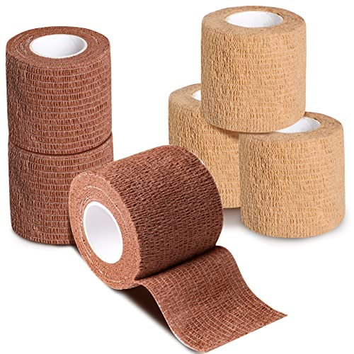 Cohesive Bandages Sports Bandage 6PCS Breathable Cohesive Finger Tape 5CM X 4.5M Elastic Sport Wrap Tape for Pets Vet Wrap, Human Wrist Elbow Ankle Knee