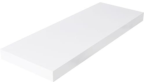 EUGAD Schweberegale Wandregale Eckwand Lagerregale unsichtbare Montage Bücherregale, 40 x 23 x 3,8 cm, weißes schwebendes Regal