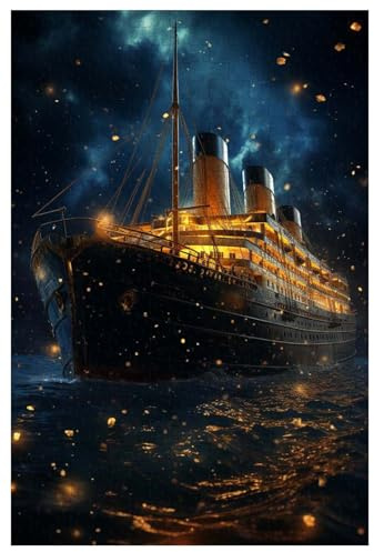 Puzzle für Erwachsene, 1000 Teile, aus Holz, zum Untergang des Ozeandampfers Titanic (A ; 1000)