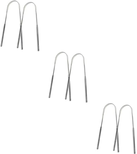 FRCOLOR 6 Pz Pulisci-lingua tongue scraper raschietto lingua spatola inossidabile spazzolini da denti utensili scovolini dentali raschietto per lingua orale pulitore di lingua domestico