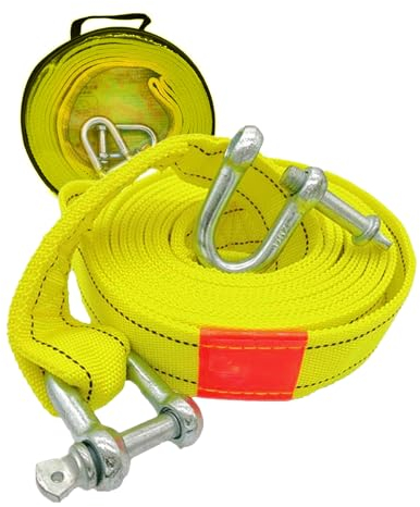Katyjun 4 Meter 5 Tonnen Abschleppseil Pkw Auto mit 2 Sicherheits-U-Ring-Haken