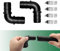 LONGRUNNEW Adaptateur De Tuyau D'étang Coudé De 25mm, Connecteur Rapide pour Tuyau D'arrosage avec 4 Colliers De Serrage pour Déversoir De Piscine, Tube De Fontaine, Cascade, Ensemble De 6 Pièces