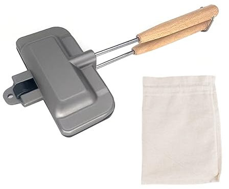 Rhghfujhgy Double-Sided Sandwich Pan Removable Frying Pan Bakeware Storage Bag Non-Stick Foldable Grill Frying Pan Hotdog For Bread Toast Breakfast Machine