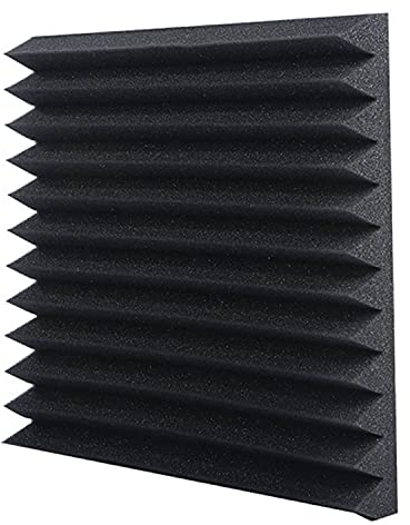 Akustikschaumplatten, selbstklebend, verdickte Schallschutzpolsterung für Aufnahmestudio, Büro, Zuhause, Akustikbehandlung (10 Stück), Schwarz, 2,5 cm