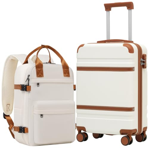COOLIFE Ryanair Valise Cabine 55 x 35 x 20 et Bagage Cabine 40x20x25(20L), Bagages Cabine Bagage à Main Rigide avec Serrure TSA et 4 roulettes Jumelées Adapté Aux Voyages