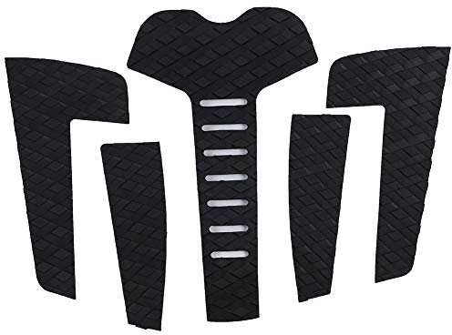 SPYMINNPOO Surfbrett-Traktionspads, Eva Anti-Rutsch-Surf-Traktionspad, Surf-Pads, Heckdeck-Griff für Surfbretter, Skimboards (Fünfteilig schwarz)