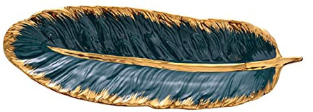 Amosfun Assiette À Collation Élégante En Céramique Avec Bordure Dorée Assiette À Dessert Décorative Pour Présentation De Bijoux Forme Unique Pour Décoration Dintérieur