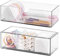 Organizador de cajones para baño y tocador, juego de 2 de acrílico irrompible, apilable y transparente con base antideslizante, para armario de baño y oficina