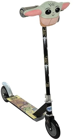 Star Wars Inline Scooter med Grogu Squishle för flickor och pojkar – tvåhjulsskoter med squishle!