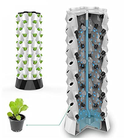 Sistema di coltivazione a torre idroponica Sistema idroponico verticale Torre intelligente Serra da giardino aeroponica per ortaggi, fiori, erbe aromatiche Facile da installare e utilizzare