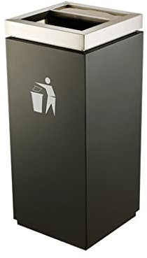 GAROEN Cubo de Basura de Acero Inoxidable para Exteriores, Cubo de Basura para pasillos Interiores, Cubo de Basura Vertical para Exteriores, Cubo de Basura para Suelo, Cubo de Basura Comercial