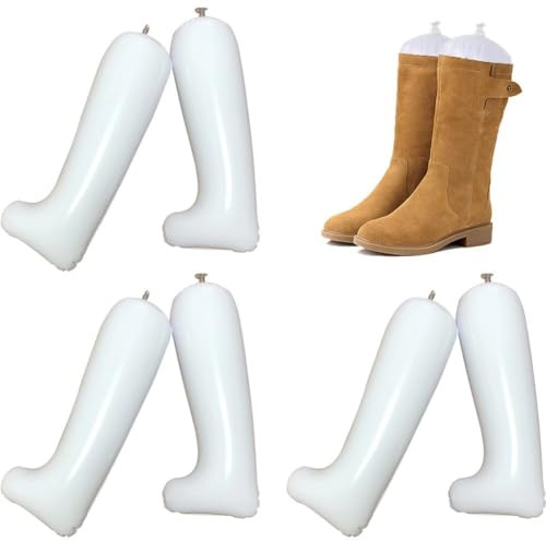 Bemvp 4 Pairs Inflatable Boot Shapers Shoe Shaping Inserts Portable Boots Stretcher for Preventing Boot Bending and Creasing