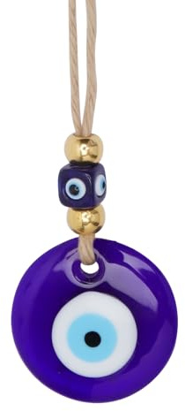KQDRAVINE Colgante de cristal de ojos azules, Nazar Boncuk, ojo turco, decoración malvada colgante para amuleto de la suerte, espejo retrovisor, decoración del hogar, regalo (5 cm)