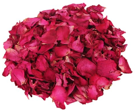 GETAJGHSD Pétales de Rose Rouge Naturels Séchés pour Bain Spa Corps et Décoration Mariage Saint Valentin Parfum Naturel et