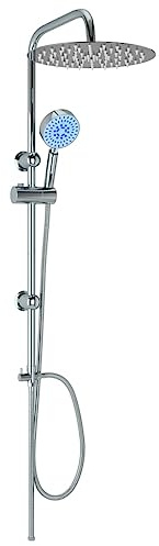 Duschsäule, Duschset für Badezimmer, mit zwei Köpfen, mit Handbrause, Edelstahl
