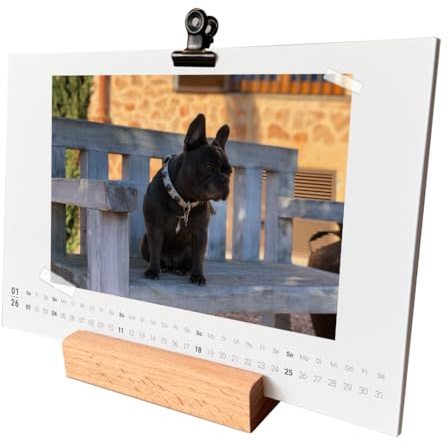PuK Krämmer GmbH Fotokalender zum Basteln mit Holzsockel | Tischkalender 2026 DIN A5 Monatsübersicht | Bastelkalender, Fotokalender | DIY Tischkalender 2026