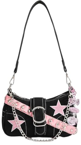 Borse Y2k da donna, graziosa borsa di accessori Y2k, borsa emo in stile gotico punk, graziosa borsa a tracolla per donne e ragazze, Rosa