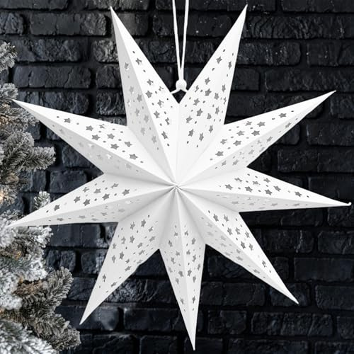Papiersterne zum Aufhängen,Papierstern Weihnachten,Papierstern 50cm Durchmesser,Papiersterne Zum Aufhängen Stern Weihnachten Fenster für zu Hause,Fenster,Advent,Weihnachten,Geburtstag,Weihnachtsbaum