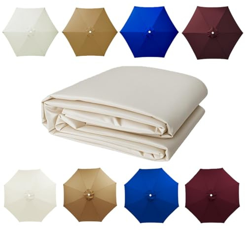 Ombrello protettivo impermeabile UV per tavolo ombrellone da esterno – bianco 8 stecche 300 cm panno parasole
