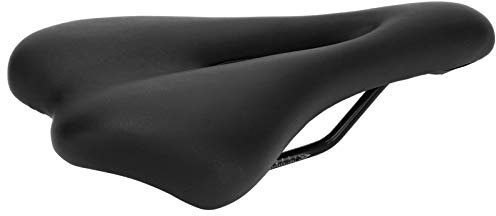 SPYMINNPOO Weicher, Dicker Fahrradsattel, Hohler Fahrradsitz, Stoßfestes Kissen für Rennräder und Mountainbikes, Langlebige Materialien (Black)
